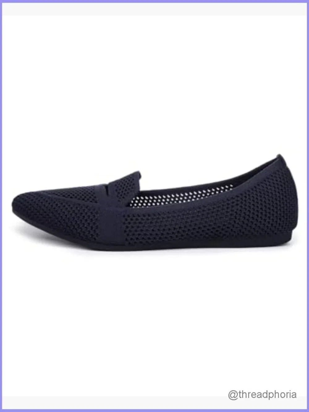 Pointed Toe Penny Loafers Dressy Ballet Flats Knit Slip-on Comfort